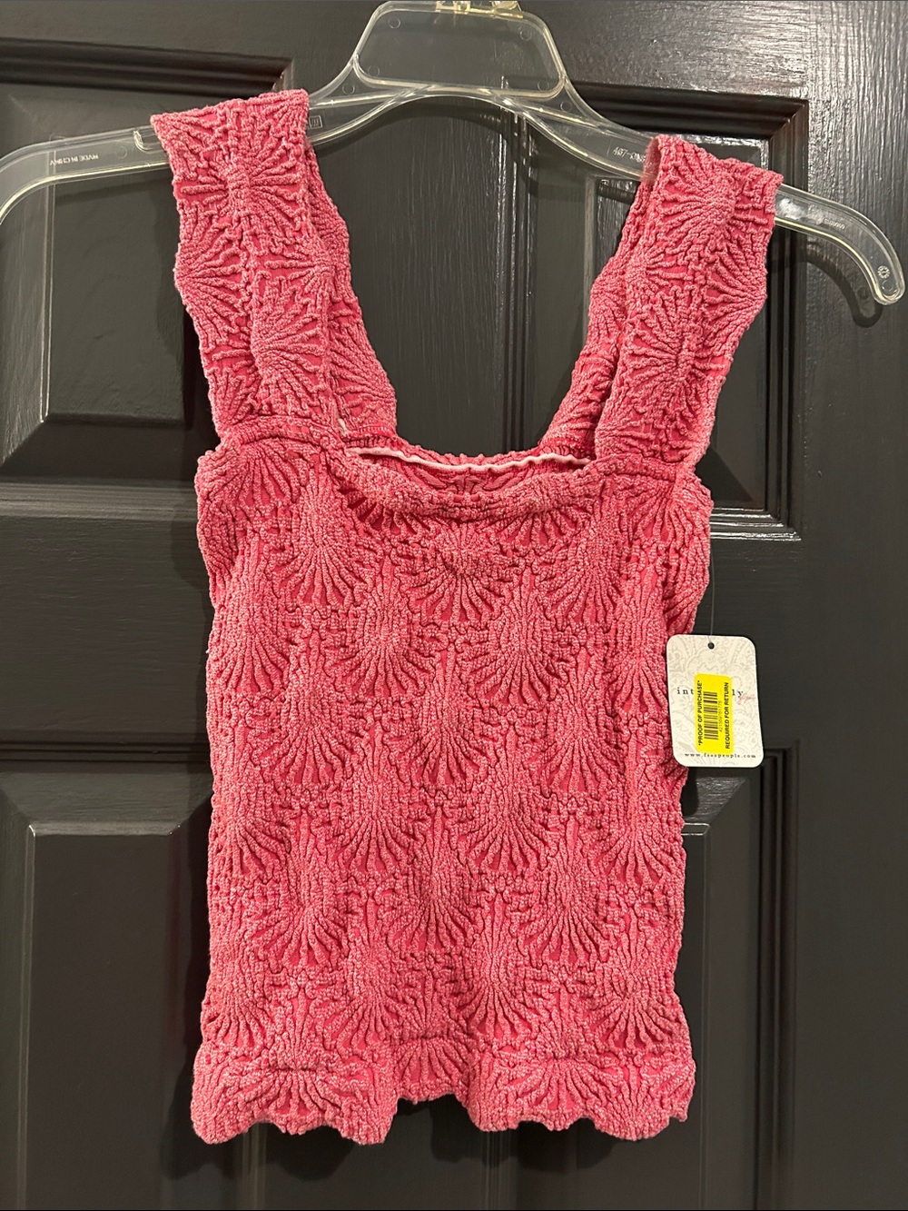 Free People Textured Pink Sleeveless Tank Top